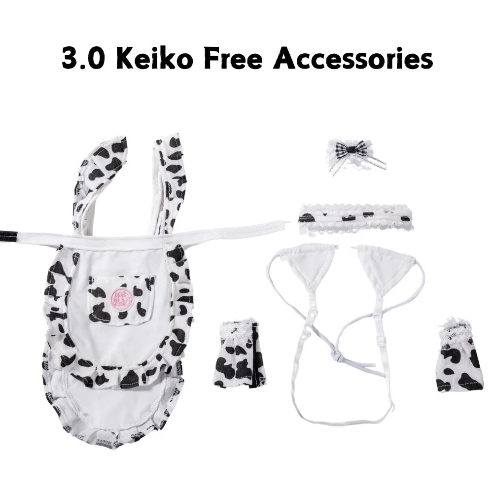 3.0 Keiko — аниме-фигурка в образе горничной, косплей в костюме коровы — фото 5