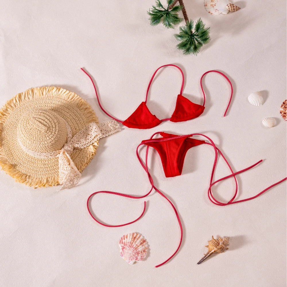 Красный купальник-бикини для миниатюрных кукол, корпуса № 1–13 — фото 2